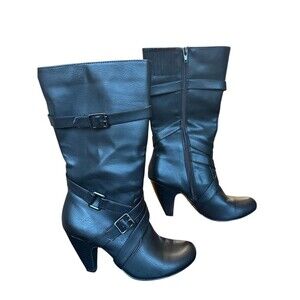 Dolce Black Knee High Leather Boots Size 7.5